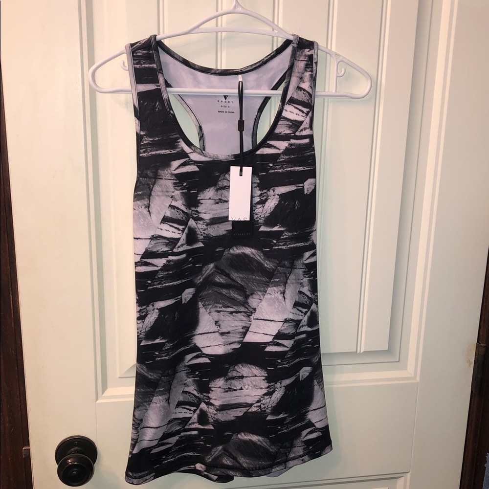 Women’s Black & White Abstract Racerback Tank